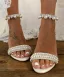 Sexy White Pearl Rhinestone Wedding Shoes 2022 Ankle Strap 8 cm Stiletto Heels Open / Peep Toe Wedding Sandals High Heels