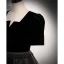 Elegant Black Suede Prom Dresses 2022 A-Line / Princess Square Neckline Beading Tassel Short Sleeve Floor-Length / Long Formal Dresses