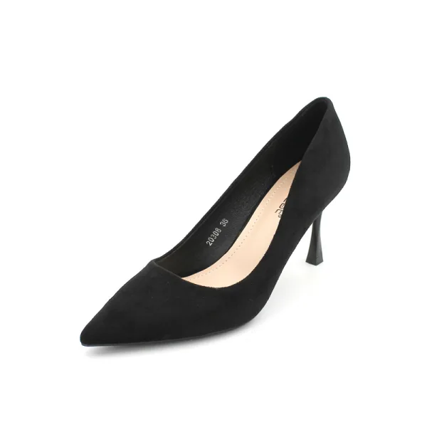 Modest / Simple Pool Blue Suede Office OL Pumps 2022 8 cm Stiletto Heels Pointed Toe Pumps High Heels