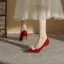 Elegante Rot Perle Ball Pumps 2022 8 cm Stilettos Spitzschuh Pumps Hochhackige