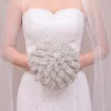 Stunning Silver Handmade  Rhinestone Flower Wedding Flowers Accessories 2022 Wedding