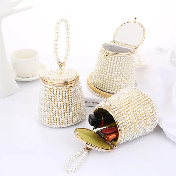 Unusual Gold Pearl Alloy Evening Party Clutch Bags 2022