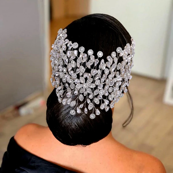 Sjarmerende Sølv Rhinestone Legering Har Tilbehor 2022 Bryllup Har Tilbehor Hodepynt Tilbehør Hårbøyle