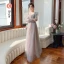 Chic / Belle Rougissant Rose Robe Demoiselle D'honneur 2022 Princesse Encolure Dégagée Paillettes Gonflée Manches Courtes Dos Nu Longue Robe Demoiselle D'honneur
