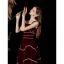 Charming Burgundy Suede Prom Dresses 2022 A-Line / Princess Square Neckline Sleeveless Pearl Rhinestone Backless Floor-Length / Long Formal Dresses