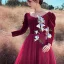Chic / Beautiful Burgundy Winter Velour Prom Dresses 2022 A-Line / Princess Square Neckline Long Sleeve Backless Floor-Length / Long Prom Formal Dresses