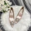 Elegant Ivory Pearl Rhinestone Wedding Shoes 2022 Satin 9 cm Stiletto Heels Pointed Toe Wedding Pumps High Heels
