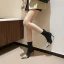 Fashion Black Street Wear Pearl Rhinestone Winter Womens Boots 2022 8 cm Stiletto Heels Pointed Toe Boots High Heels
