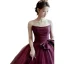 Charming Burgundy Evening Dresses 2022 A-Line / Princess Strapless Bow Sleeveless Backless Floor-Length / Long Evening Party Formal Dresses