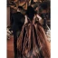 Charming Brown Evening Dresses 2022 A-Line / Princess Strapless Sleeveless Backless Floor-Length / Long Evening Party Formal Dresses