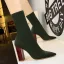 Modest / Simple Dark Green Street Wear Womens Boots 2022 9 cm Thick Heels Pointed Toe Boots High Heels