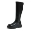 Mode Zwarte Straatkleding Winter Platte Dames Laarzen 2022 Waterdichte Ronde Neus Laarzen