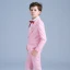 Candy Pink Long Sleeve Wedding Boys Wedding Suits 2022 Coat Pants Shirt Tie Vest