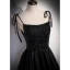 Chic / Beautiful Black Prom Dresses 2022 A-Line / Princess Spaghetti Straps Beading Sleeveless Backless Floor-Length / Long Formal Dresses