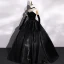 Vintage / Retro Black Satin Suede Prom Dresses 2022 Ball Gown Strapless Sleeveless Backless Floor-Length / Long Formal Dresses