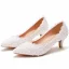 Chic / Beautiful White Pearl Lace Flower Wedding Shoes 2022 5 cm Stiletto Heels Pointed Toe Wedding Pumps High Heels