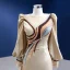 Fashion Champagne Satin Evening Dresses 2022 Trumpet / Mermaid Scoop Neck Multi-Colors Beading Pearl Long Sleeve Court Train Evening Party Formal Dresses