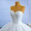 High End Weiß Spitze Blumen Brautkleider / Hochzeitskleider 2022 Ballkleid Bandeau Ärmellos Rückenfreies Kapelle-Schleppe Hochzeit
