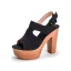 Fashion Black Street Wear Suede Womens Sandals 2021 12 cm Thick Heels Open / Peep Toe Sandals