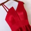 Chic / Beautiful Red Formal Dresses Evening Dresses  2017 V-Neck Zipper Up Sleeveless Ankle Length Empire
