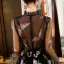 Style Chinois Noire Robe De Soirée 2018 Princesse Brodé Transparentes Encolure Dégagée Manches Longues Longue Robe De Ceremonie