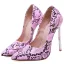 Schöne Multifarben Abend Pumps 2020 Schlangenhautmuster 13 cm Stilettos Spitzschuh Pumps