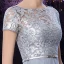 Élégant Champagne Robe De Soirée 2018 Princesse Paillettes Ceinture Encolure Dégagée Manches Courtes Longue Robe De Ceremonie