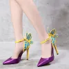 Chic / Beautiful Yellow Prom Butterfly Womens Shoes 2020 Ankle Strap 11 cm Stiletto Heels Pointed Toe High Heels