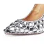 Uroczy Srebrny Buty Ślubne 2020 Skórzany Rhinestone 12 cm Szpilki Szpiczaste Ślub Czółenka
