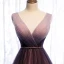 Chic / Beautiful Gradient-Color Purple Evening Dresses  2020 A-Line / Princess V-Neck Sash Sleeveless Backless Floor-Length / Long Formal Dresses