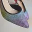 Charmant Multi-Couleurs Soirée Arc en ciel Escarpins 2020 Cuir Faux Diamant 9 cm Talons Aiguilles À Bout Pointu Escarpins
