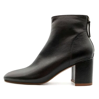 Fashion Black Casual Womens Boots 2020 Leather 7 Cm Thick Heels Pointed Toe Boots