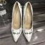 Schöne Champagner Freizeit Pumps 2020 Leder Satin 9 cm Stilettos Spitzschuh Pumps