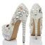 Charmant Ivory / Creme Brautschuhe 2020 Leder Perle Kristall Strass 15 cm Stilettos Runde Zeh Hochzeit Pumps
