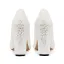 Fashion Ivory Pearl Wedding Shoes 2020 Leather 10 cm Thick Heels Pointed Toe Wedding Pumps