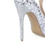 Charmant Silber Kristall Brautschuhe 2020 Leder Strass T-Riemen 11 cm Stilettos Hochzeit Spitzschuh Pumps