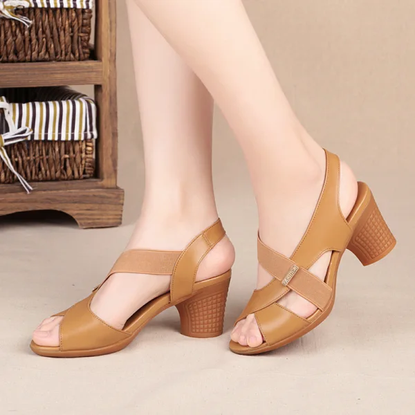 Erschwinglich Schwarz Freizeit Sandalen Damen 2020 6 cm Thick Heels Peeptoes Sandaletten