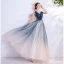 Elegant Navy Blue Evening Dresses  Sequins 2020 A-Line / Princess Ruffle V-Neck Beading Crystal Sleeveless Backless Floor-Length / Long Formal Dresses