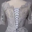 Abordable Gris Robe De Bal 2018 Princesse Noeud En Dentelle Fleur Encolure Dégagée Manches Courtes Longue Robe De Ceremonie