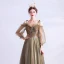 Vintage / Retro Clover Green Prom Dresses 2020 A-Line / Princess Spaghetti Straps Beading 3/4 Sleeve Backless Floor-Length / Long Formal Dresses