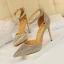 Charmant Rougissant Rose Soirée Faux Diamant Chaussures Femmes 2020 Perlage Bride Cheville 10 cm Talons Aiguilles À Bout Pointu Talons