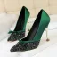 Mode Gris Soirée Escarpins 2020 Noeud Faux Diamant Paillettes 10 cm Talons Aiguilles À Bout Pointu Escarpins