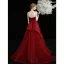 Charming Burgundy Prom Dresses Evening Dresses  2021 A-Line / Princess Strapless Bow Sleeveless Backless Floor-Length / Long Evening Party Formal Dresses