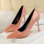 Affordable Burgundy Casual Pumps 2020 Suede 9 cm Stiletto Heels Pointed Toe Pumps