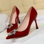 Abordable Noire Cocktail Faux Diamant Escarpins 2020 9 cm Talons Aiguilles À Bout Pointu Escarpins