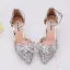 Scintillantes Argenté Chaussure De Mariée 2020 Cristal Faux Diamant Paillettes Bride Cheville 6 cm Talons Aiguilles À Bout Pointu Mariage Talons Hauts