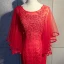 Chic / Beautiful Red Evening Dresses  2018 Trumpet / Mermaid Lace Appliques Beading Sequins Scoop Neck Backless 3/4 Sleeve Sweep Train Formal Dresses