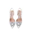 Charming Silver Evening Party Womens Sandals 2020 Ankle Strap Rhinestone 10 cm Stiletto Heels Pointed Toe Sandals