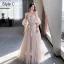 Fashion Blushing Pink Lace Flower Bridesmaid Dresses 2021 A-Line / Princess Spaghetti Straps Short Sleeve Backless Floor-Length / Long Bridesmaid Wedding Party Dresses