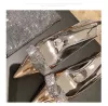 Mooie / Prachtige Zilveren Avond Damesschoenen 2020 Rhinestone Strik 6 cm Naaldhakken / Stiletto Spitse Neus Hoge Hakken